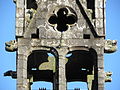 Brennilis : église paroissiale Notre-Dame, clocher, détail de la chambre des cloches