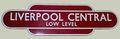 Liverpool Central station sign using the art deco totem