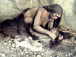 Brno, Neanderthal Mother (detail of diorama).jpg