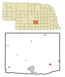 Buffalo County Nebraska Incorporated and Unincorporated areas Gibbon Highlighted.svg