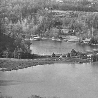 Burdette Park suffers damage during the Ohio River flood of 1937. Burdette Park, 1937.jpg