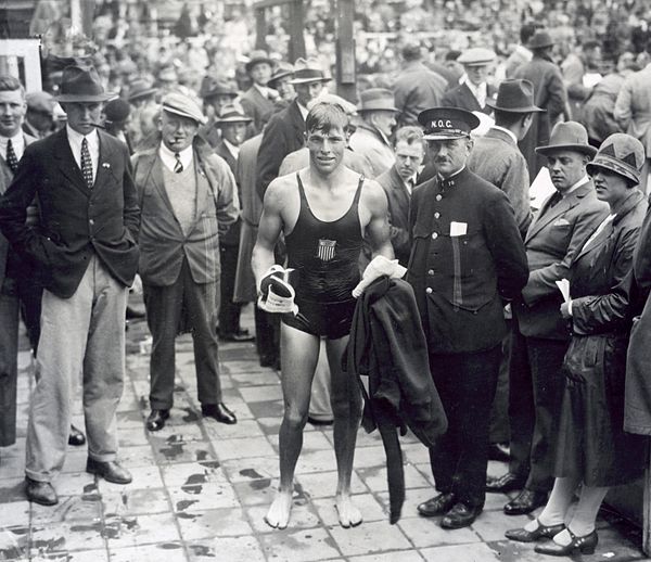 Crabbe at age 20 at the 1928 Olympics in Amsterdam