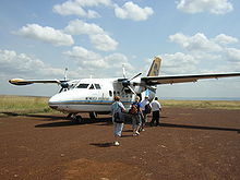 Zivil genutzte Let L-410 in der Version UVP-E20 von Mombasa Air Safari