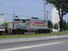 Caldwell County Railroad #1747, EMD GP-16, photographed July 20, 2004. CWCY 1747.JPG