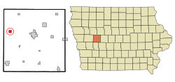 Carroll County Iowa Incorporated and Unincorporated areas Arcadia Highlighted.svg