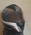 Casco de moto abatible, gris y negro