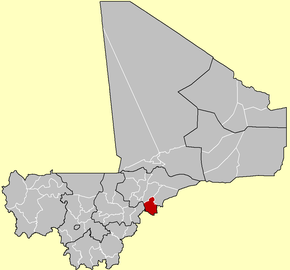Harta districtului Bankass în cadrul statului Mali