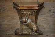 English: Decorations of the choir stalls of the Oude Kerk (church) in Amsterdam