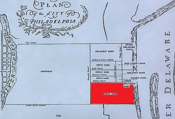 Society Hill known as the Dock Ward (1705)