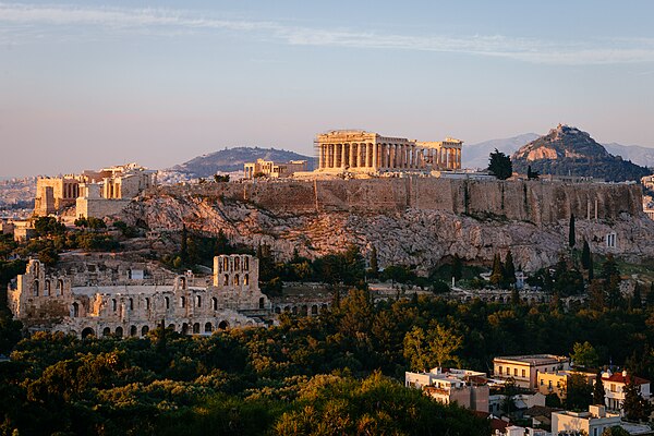 The Acropolis of Athens, seen from Philopappos Hill