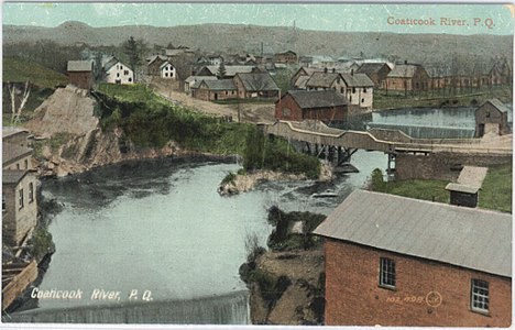 Postkort med utsikt over Coaticook River