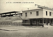 Colombes, gare du Stade, bâtiment principal, au début du XXe siècle.