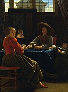 コルネリス・デ・マン『カードゲーム』1658年-1660年ごろ ナショナル・トラスト所蔵