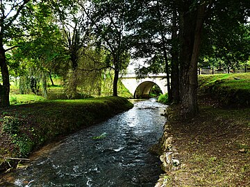 La Crempse en amont du pont de Bourgnac.