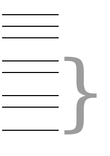 An example of curly brackets used to group sentences together Curly Bracket Notation.png