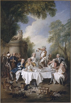 "Luncheon with Ham" by Nicolas Lancret (1735)