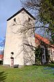 Deutsch: Dorfkirche mit Einfriedung (Geschützes Kulturdenkmal) und Friedhof Diedersdorf, Gemeinde Vierlinden.