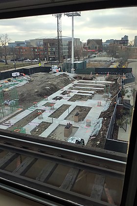 Chantier de construction de la station Damen