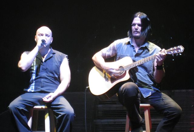 David Draiman (left) and Dan Donegan performing in 2009