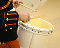 A drummer of an Irish pipe band.