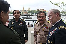 Defense.gov News Photo 120605-D-VO565-014 - Chairman of the Joint Chiefs of Staff Gen. Martin E. Dempsey talks with Thailand s Joint Chiefs during a visit to Bangkok Thailand on June 5 2012.jpg