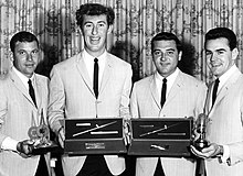 The Delltones with four radio awards DelltonesAwards.jpg