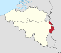 Kaart van de Duitstalige Gemeenschap in België