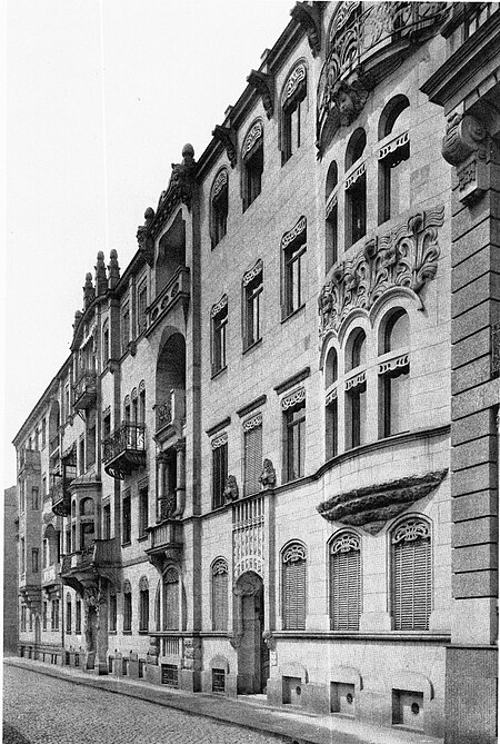 Dresden Lindengasse 2,4,6 von F.R. Voretzsch, Die Architektur des XX. Jahrhunderts Zeitschrift für moderne Baukunst. Jahrgang 1904, 84