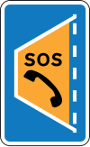 The new emergency area sign being trialled on smart motorways ERA F1.svg