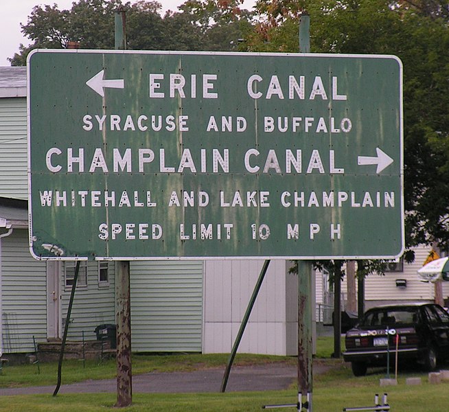 File:Erie Canal Split Sign at Waterford New York.jpg
