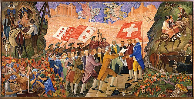 Valais joins the Confederation by Ernest Biéler (1944)