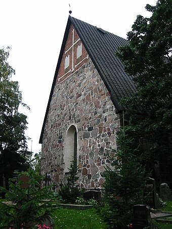 Evangelical Lutheran Cathedral in Espoo, originally built as a Catholic parish church in the 1480s.[1]