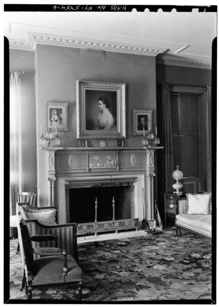 File:FIRST FLOOR, NORTHEAST ROOM, SHOWING FIREPLACE - Lorenzo Mansion, Cazenovia, Madison County, NY HABS NY,27-CAZNO,1-6.tif