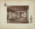 Rooms, 1886. Hand-coloured albumen print on a decorated album page. Interior of a house, Japan.
