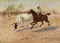 群れから離れた牛の回収 (1889)
