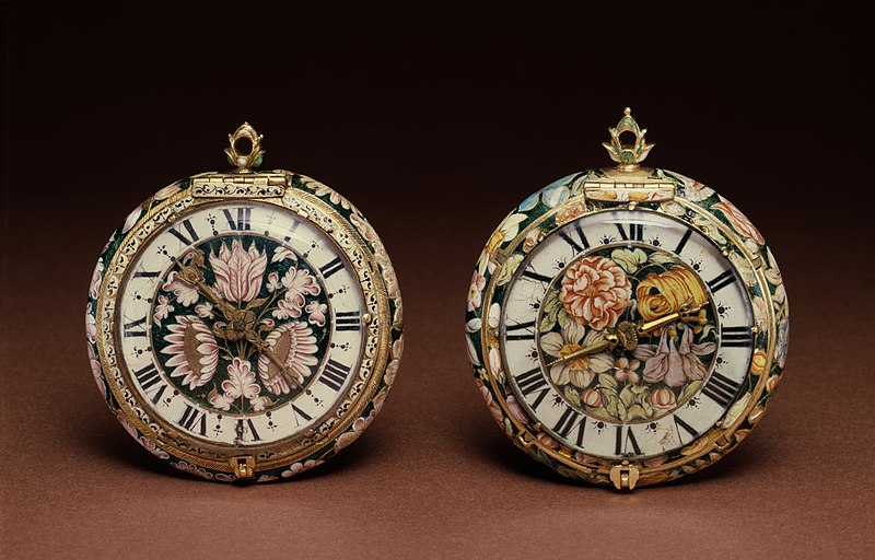 File:French - Enameled Watches with Flowers - Walters 58148 58140 - Front Group.jpg
