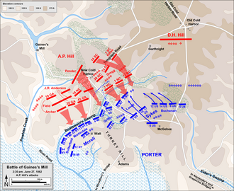 A.P. Hill's attack Gaines's Mill 1430.png