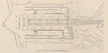 Plan de la gare en 1895[50].