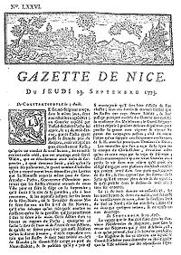 Imagine ilustrativă a articolului Gazette de Nice