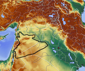 Lagekarte der Syrischen Wüste