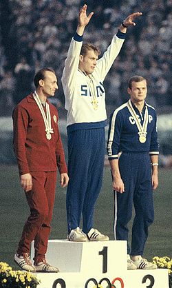 Gergely Kulcsar, Pauli Nevala, Janis Lusis 1964.jpg