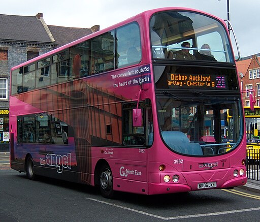 Go North East bus 3962 Volvo B7TL Wrightbus Eclipse Gemini NK06 JXE The Angel livery in Newcastle 9 May 2009