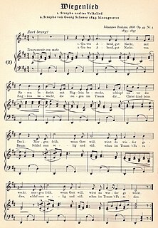 <span class="mw-page-title-main">Wiegenlied (Brahms)</span> Song composed by Johannes Brahms