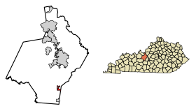 Hardin County Kentucky Incorporated and Unincorporated areas Sonora Highlighted 2171724.svg