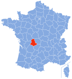 Ubicación de Haute-Vienne en Francia