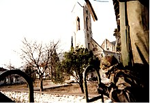 The Catholic church in Potoci near Mostar, destroyed in May 1992 Hirlimann-mostar-eglise.jpg