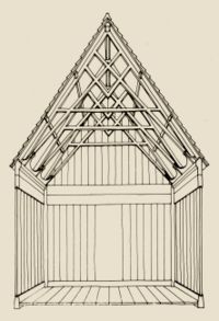 Iglesia de Haltdalen, dibujada por Håkon Christie.