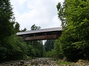 Hundwil wooden bridge Alte Tobelbrücke Bridge in the Rachentobel