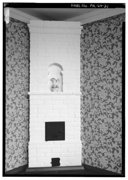 File:INTERIOR, SECOND FLOOR, GUEST ROOM, DETAIL OF FIREPLACE IN NORTHEAST CORNER - Russian Bishop's House, 501 Lincoln Street, Sitka, Sitka Borough, AK HABS AK,17-SITKA,2-21.tif