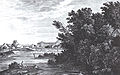 Praterinsel, Wehrsteg, Ludwigsbrücke, Schwere-Reiter-Kaserne; 1825